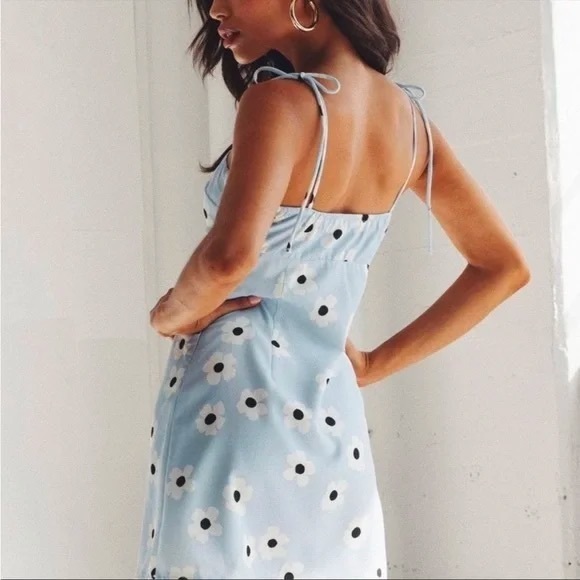 NWT Princess Polly Dare Mini Dress Baby Blue Size 12 - Picture 2 of 11